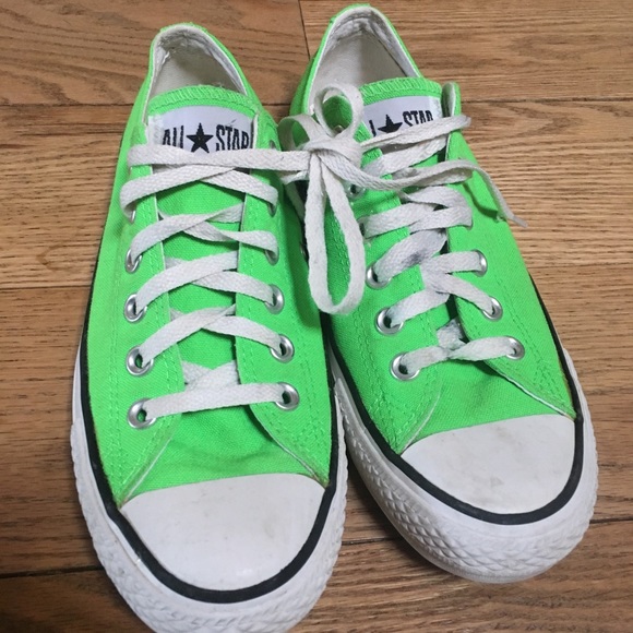 neon green converse shoes